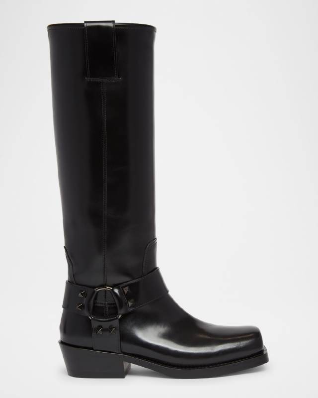 Rockstud Harness Biker Boots