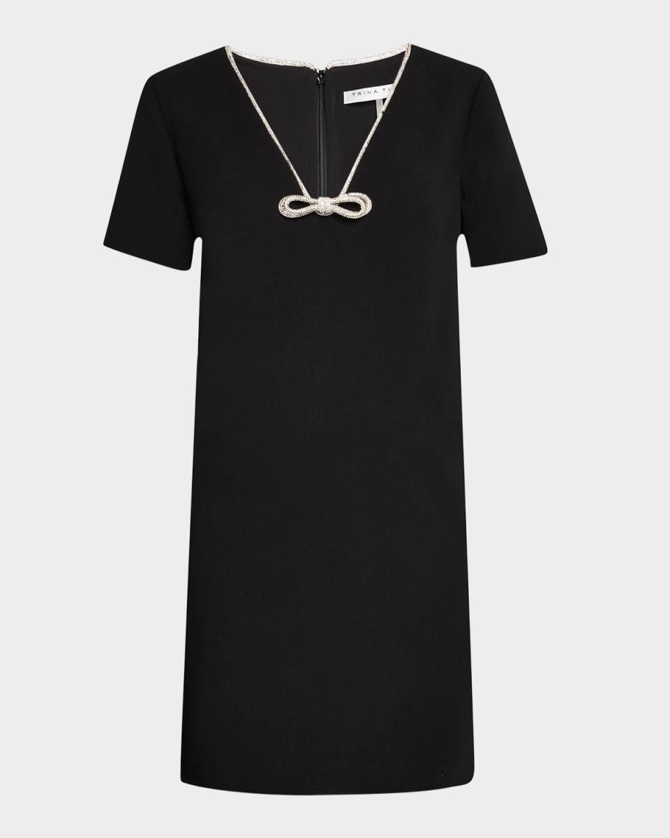 Obelle Shimmer-Trim Mini Dress