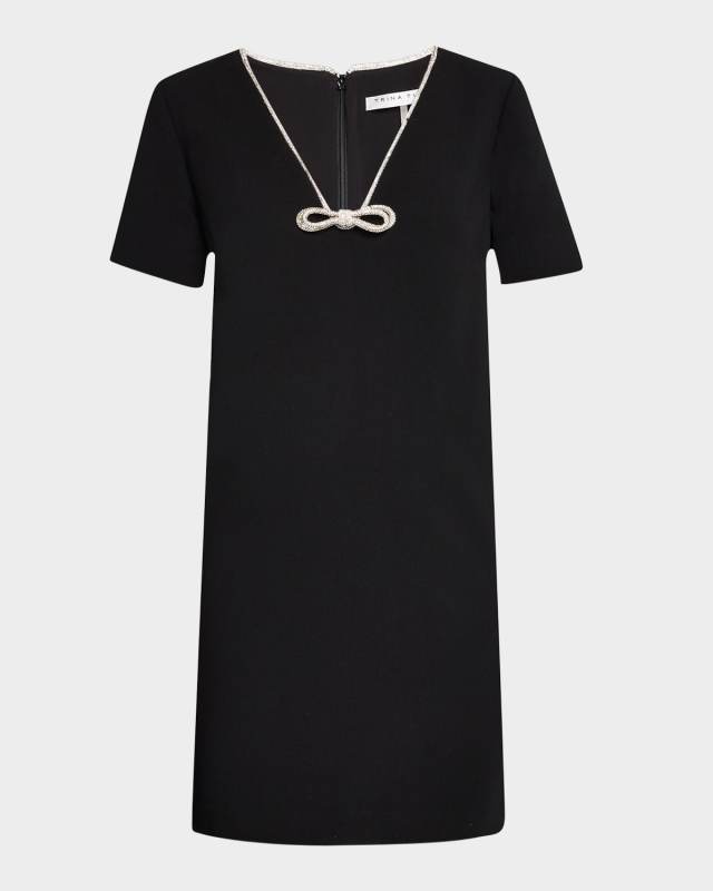 Obelle Shimmer-Trim Mini Dress