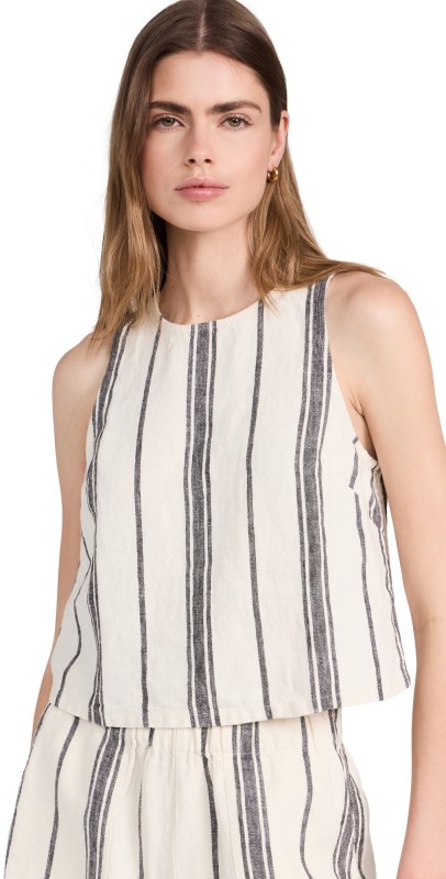Faherty Shoreline Shell Tank Santa Cruz Stripe