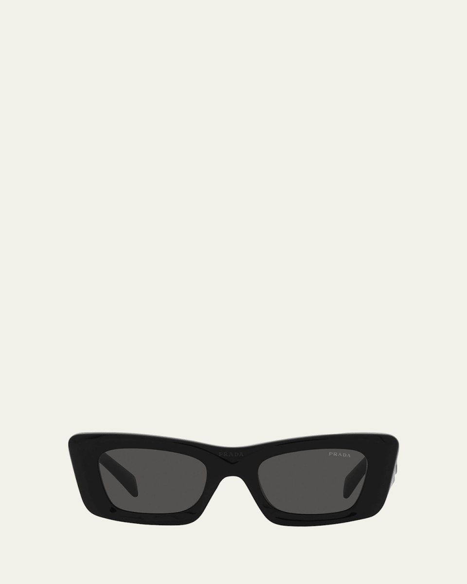 Rectangular Marble Acetate Cat-Eye Sunglasses