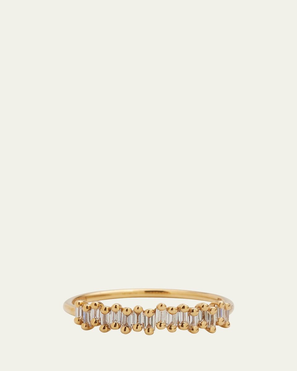 18K Gold Diamond Baguette Eternity Band Ring