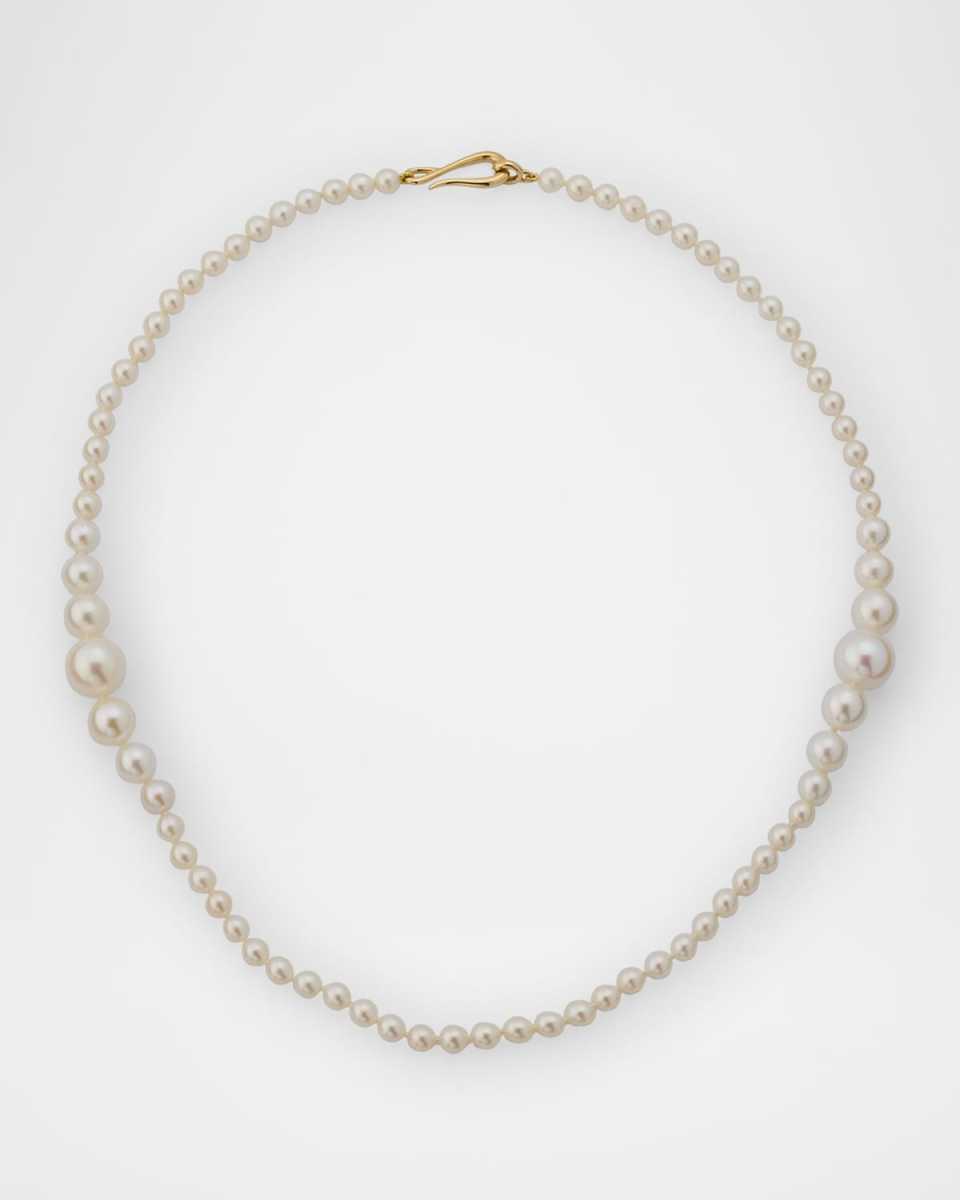 14K Yellow Gold Graduated Freshwater Pearl Necklace, 4-9mm