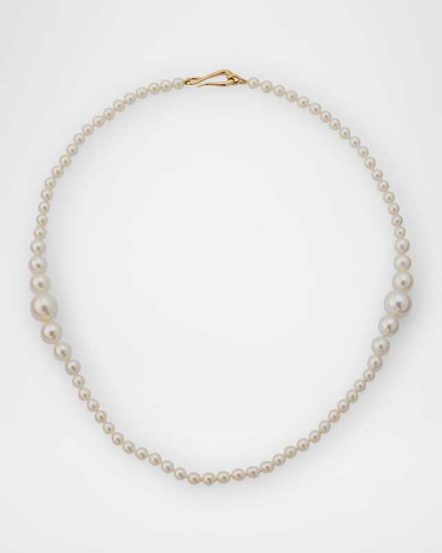 14K Yellow Gold Graduated Freshwater Pearl Necklace, 4-9mm