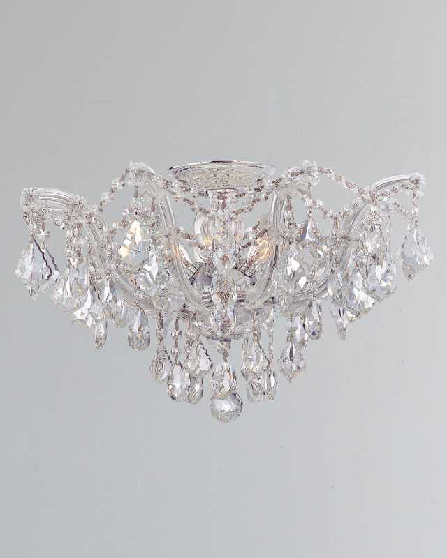Maria Theresa Hand-Cut 5-Light Clear Crystal Semi Flush