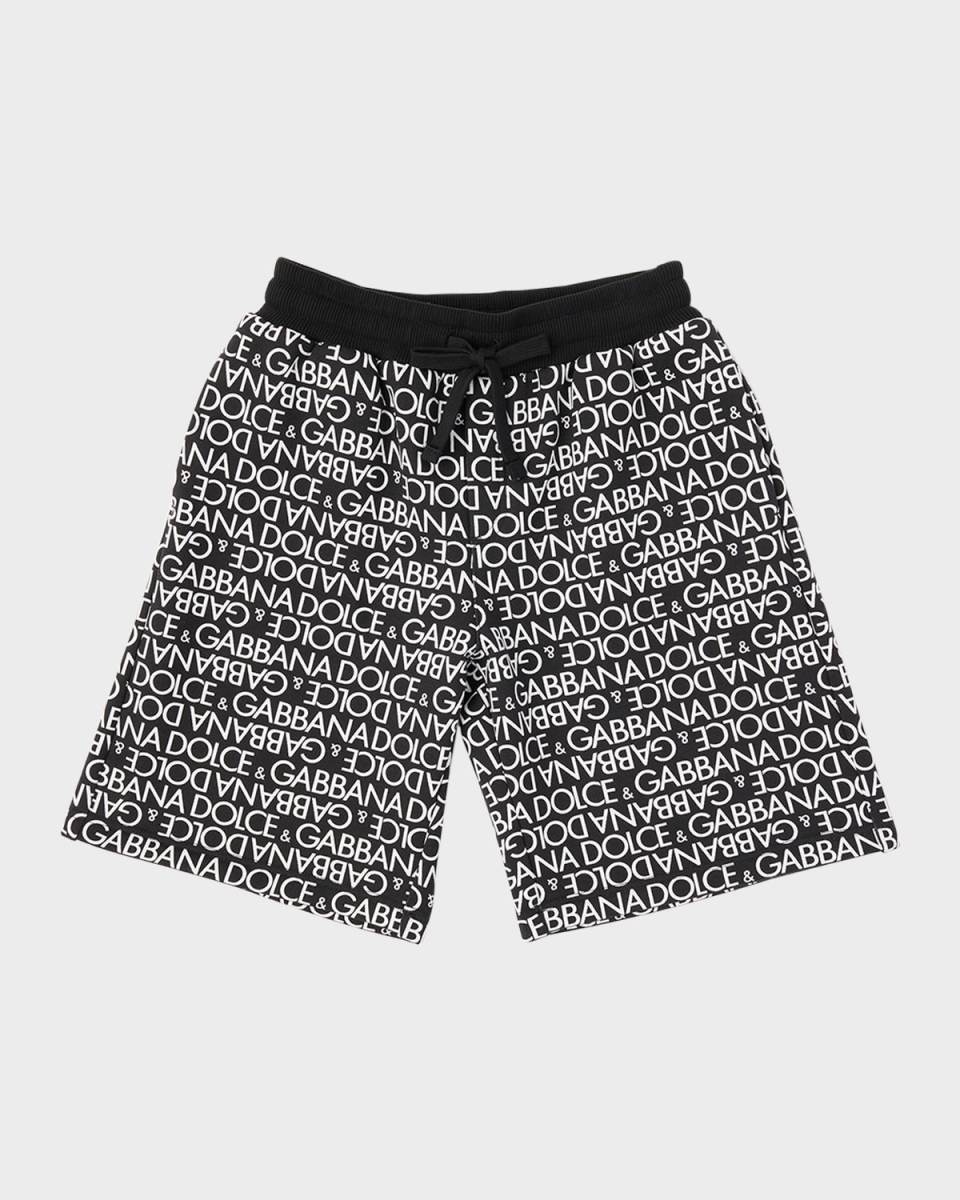 Boy's Logo-Print Cotton Jogging Shorts, Size 4-