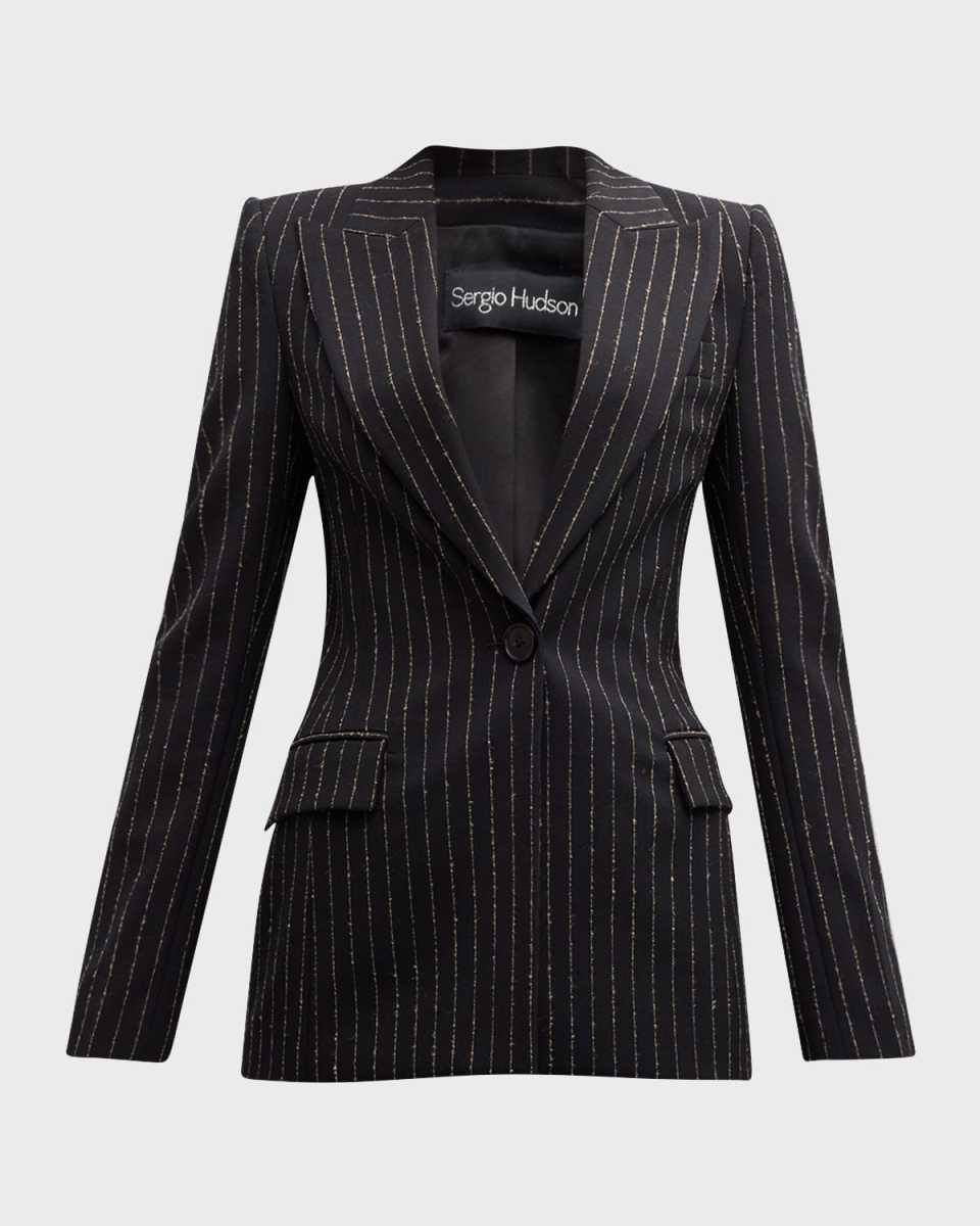 Pinstripe Stretch Suiting Jacket