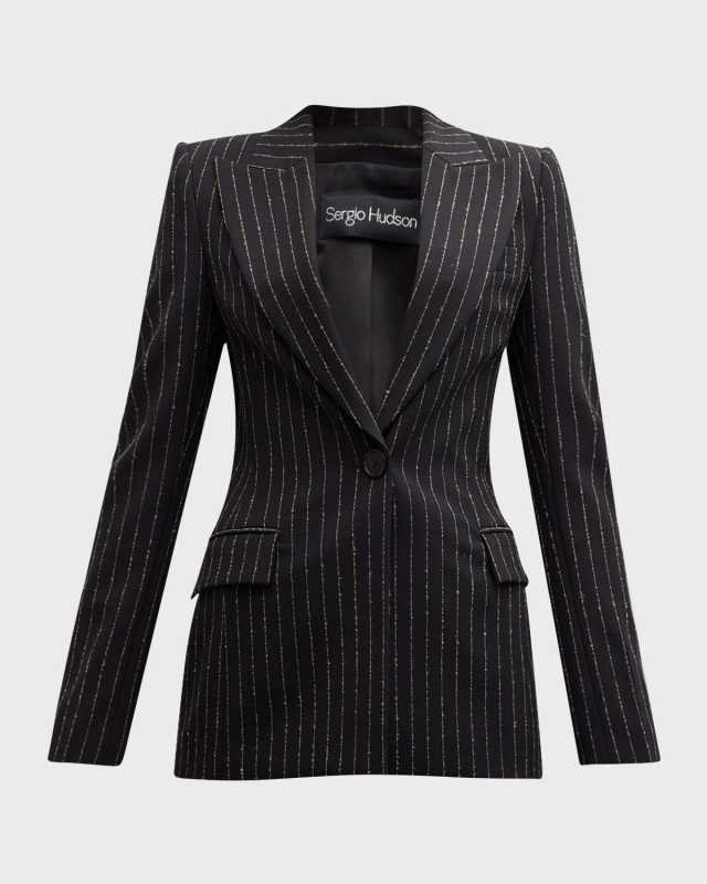 Pinstripe Stretch Suiting Jacket