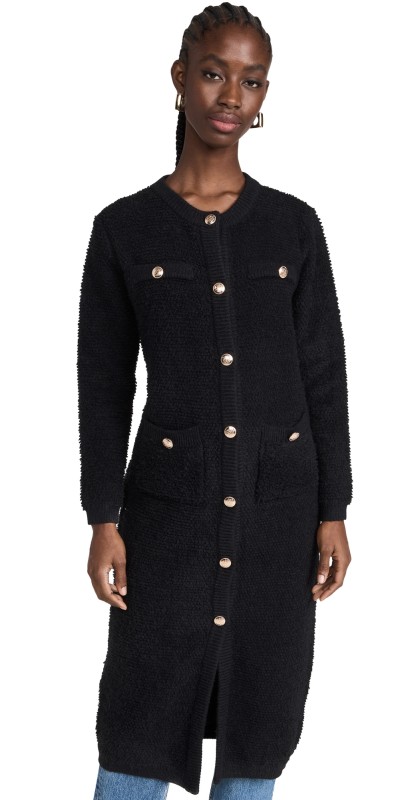 Line & Dot Ivy Boucle Cardigan Black