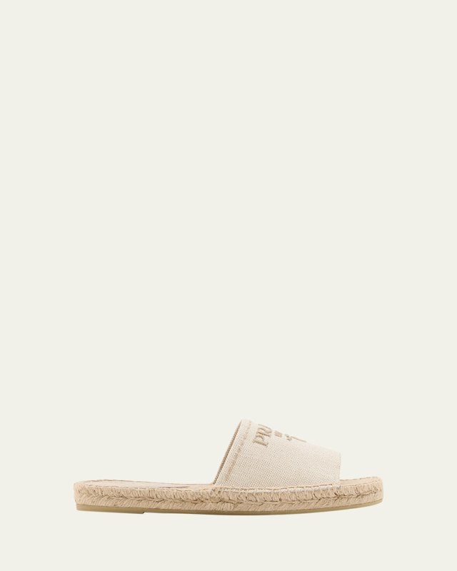 Embroidered Linen Espadrille Sandals