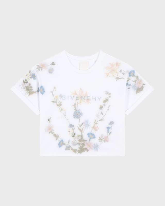 Girl's Floral Logo-Print T-Shirt, Size 8-14