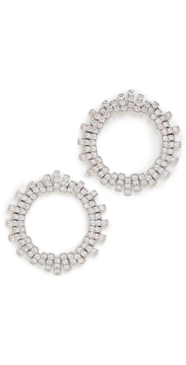 Luv Aj The Pave Ray Earrings Silver