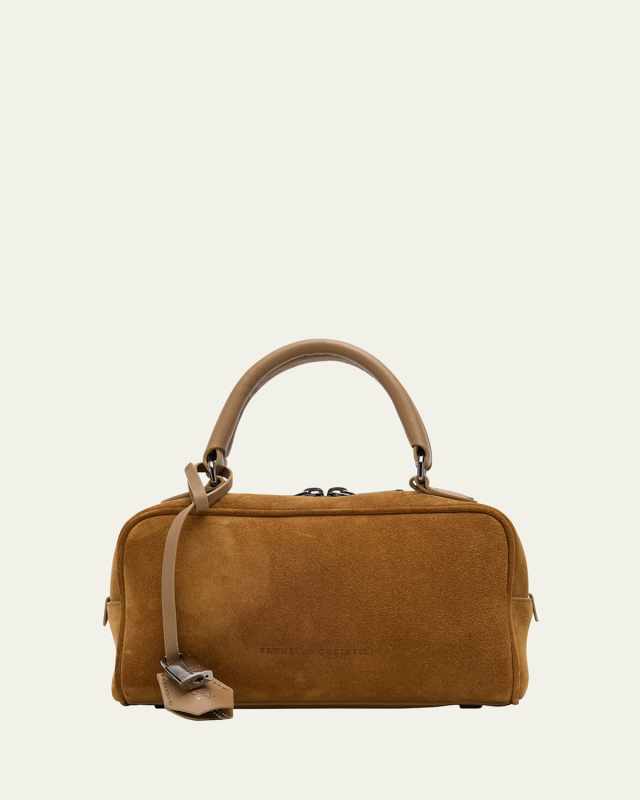 Small Bowling Suede Crossbody Bag
