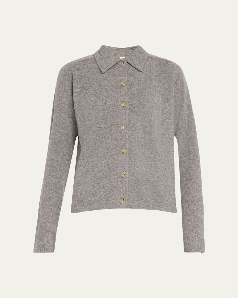 Cashmere Knit Button-Front Cardigan