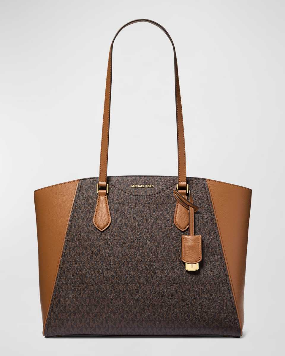 Taryn Monogram Leather Tote Bag