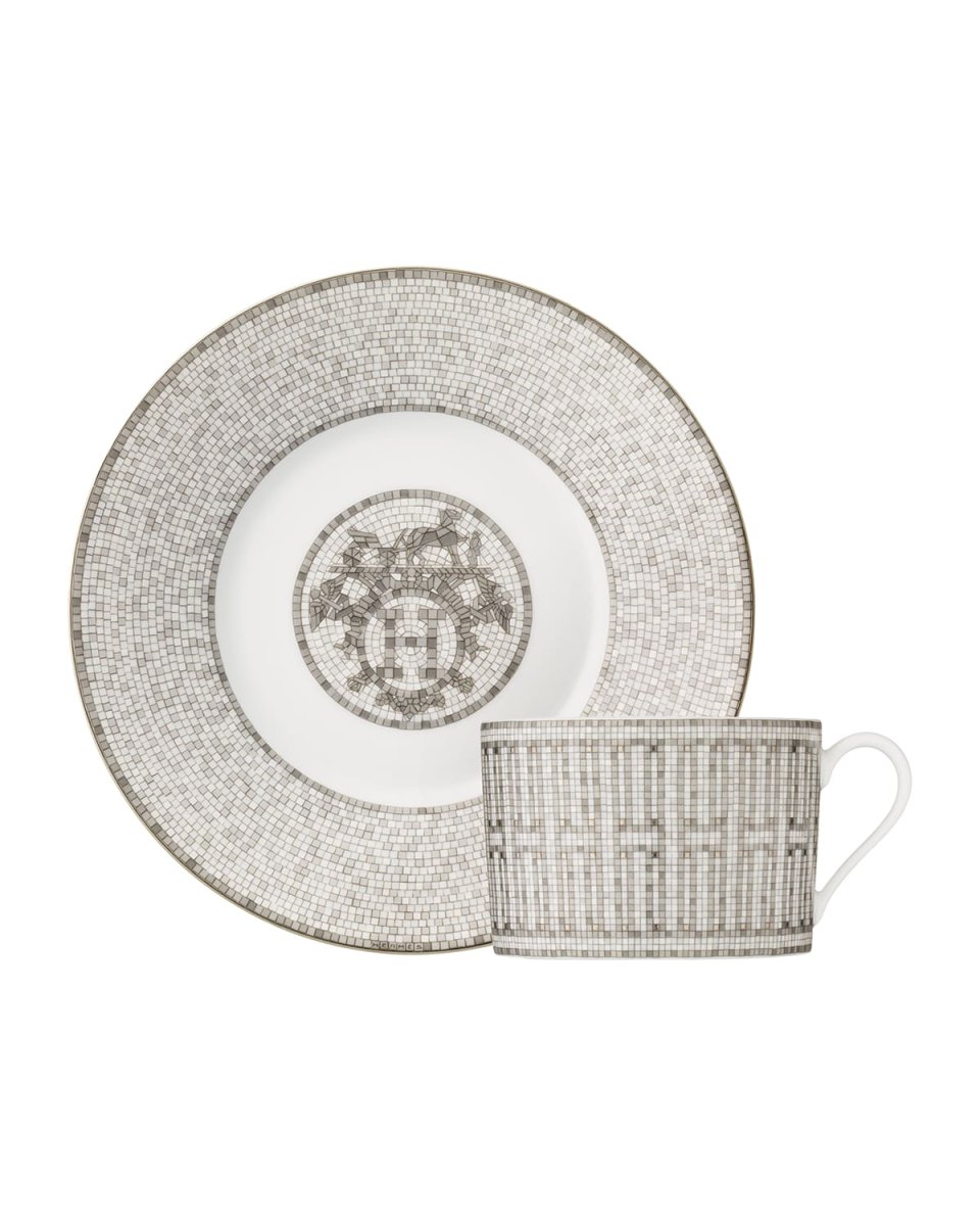 Mosaique Au 24 Platinum Coffee Cup and Saucer Set