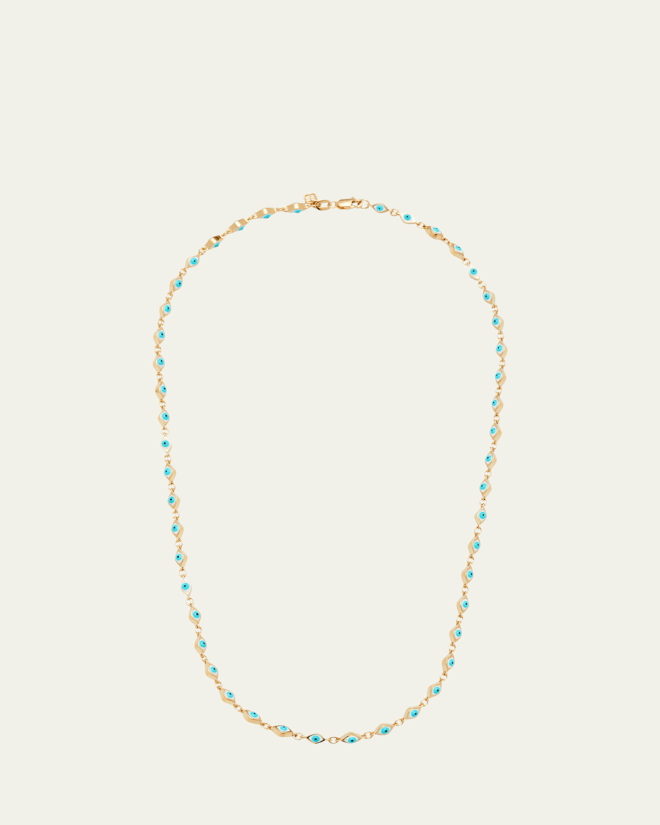 Mini Enamel Evil Eye Eternity Necklace