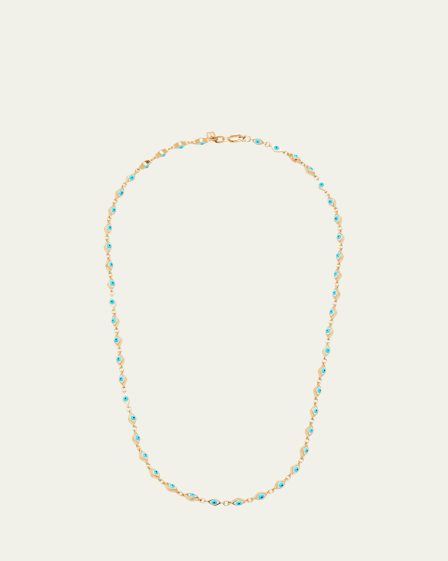 Mini Enamel Evil Eye Eternity Necklace