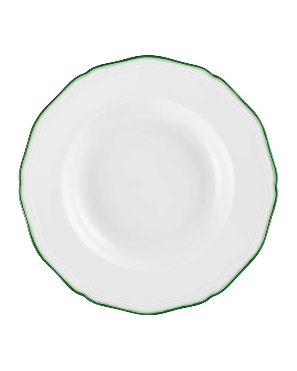 Touraine Double Filet Green Rim Plate