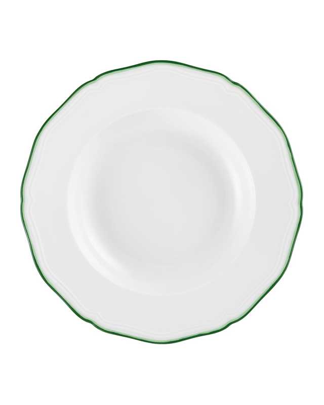 Touraine Double Filet Green Rim Plate