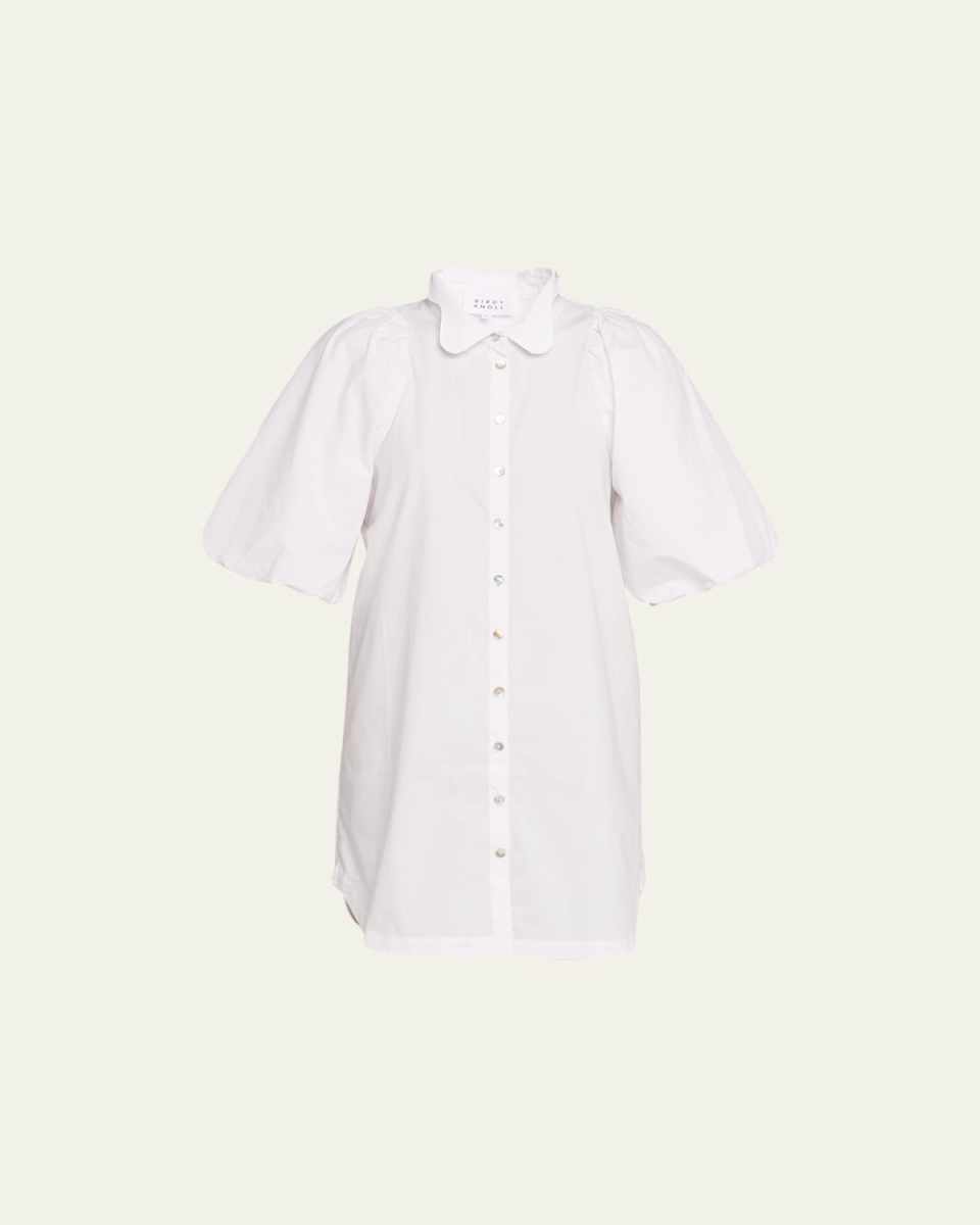 Maude Puff-Sleeve Mini Shirtdress