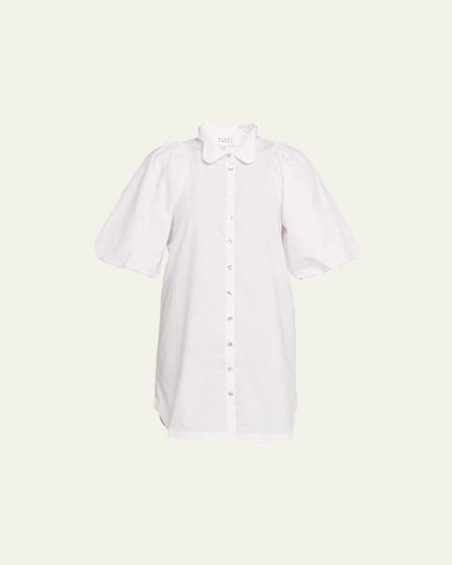 Maude Puff-Sleeve Mini Shirtdress