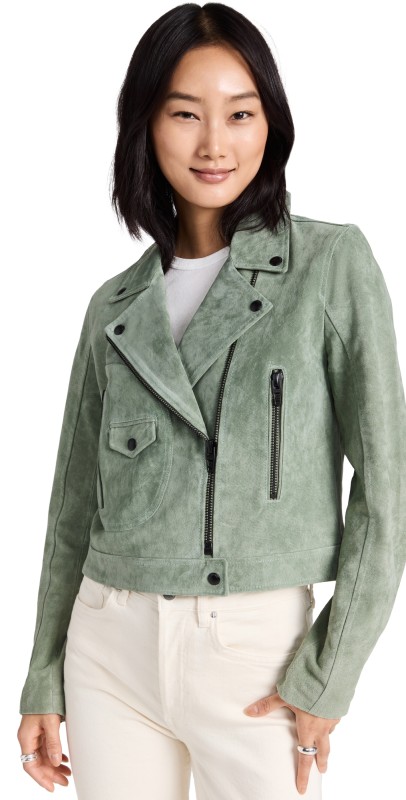 BLANKNYC Basil Real Suede Moto Jacket Basil