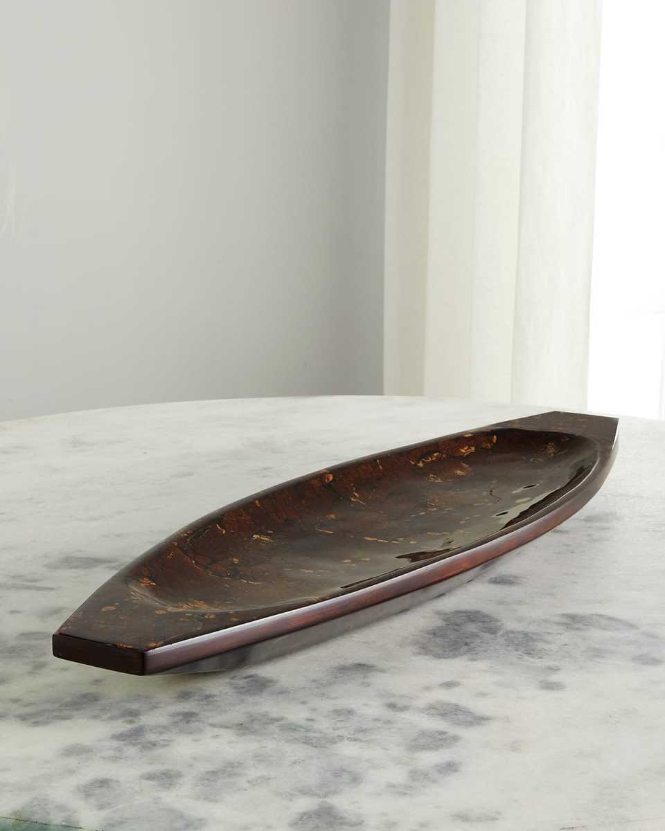 XL Canoe Coconut & Wood Tray