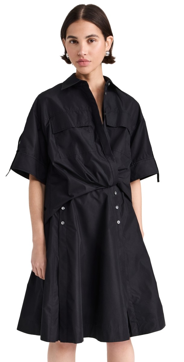 3.1 Phillip Lim Draped Shirt Dress Black