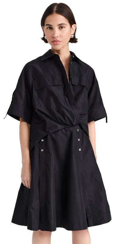 3.1 Phillip Lim Draped Shirt Dress Black