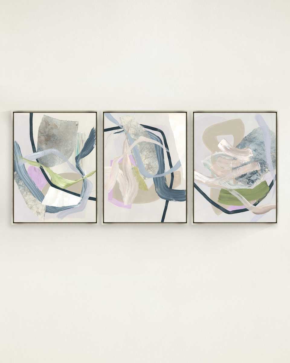 "Topaz Garden" Framed Giclees by Jean Kenna, 22" x 29" - Set of 3