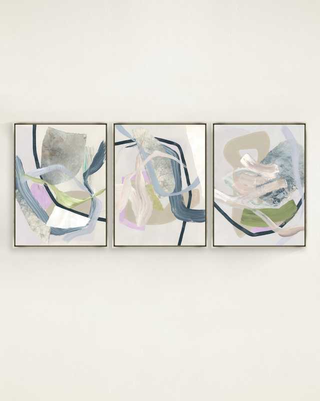 "Topaz Garden" Framed Giclees by Jean Kenna, 22" x 29" - Set of 3