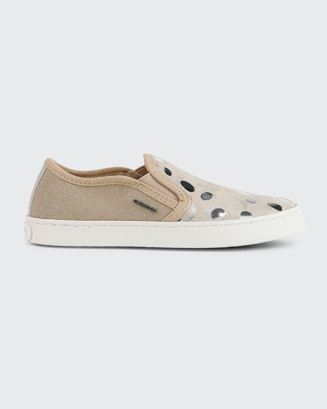 Girl's Kilwi Metallic Dot-Print Leather Sneakers, Toddler/Kids