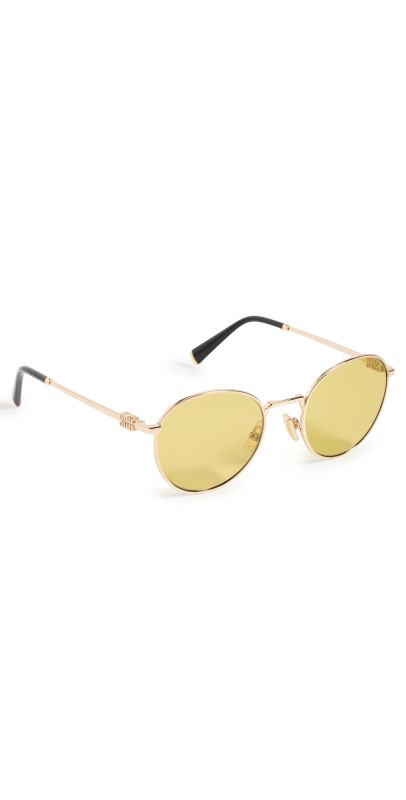 Miu Miu MU 55ZS Round Sunglasses Gold