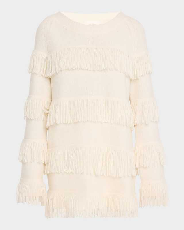 Agneta Fringe-Trim Cashmere Sweater