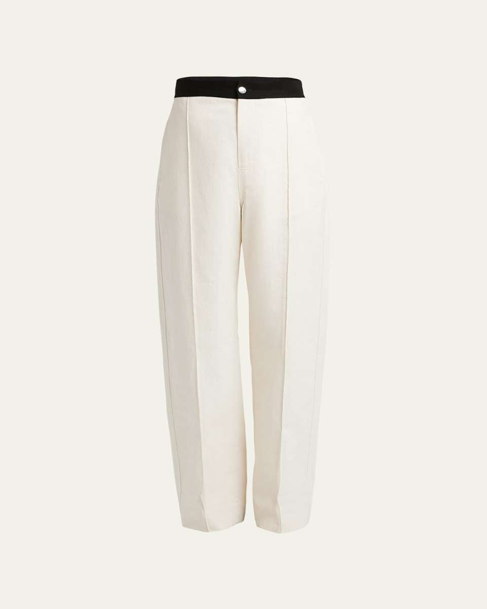 Contrast Waistband Trousers