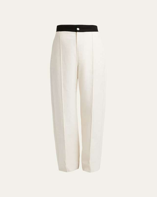 Contrast Waistband Trousers