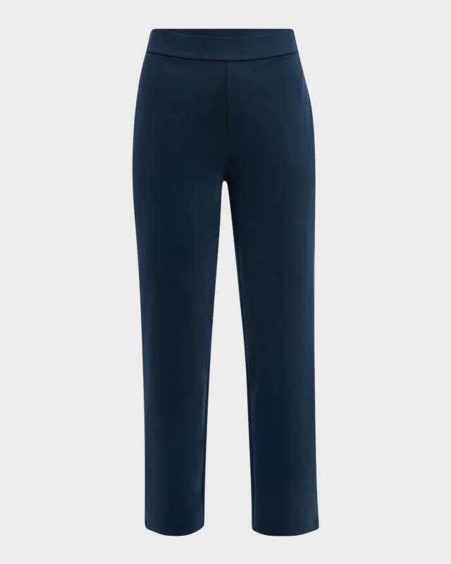 Cropped Straight-Leg Flex Ponte Pants