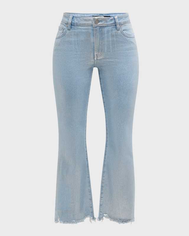 Silver Foil Ankle Bootcut Jeans
