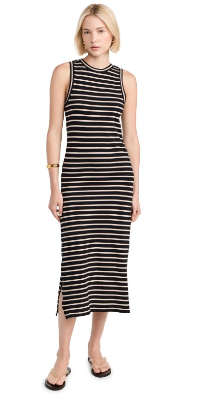 RAILS Tank Dress Black Ivory Stripe