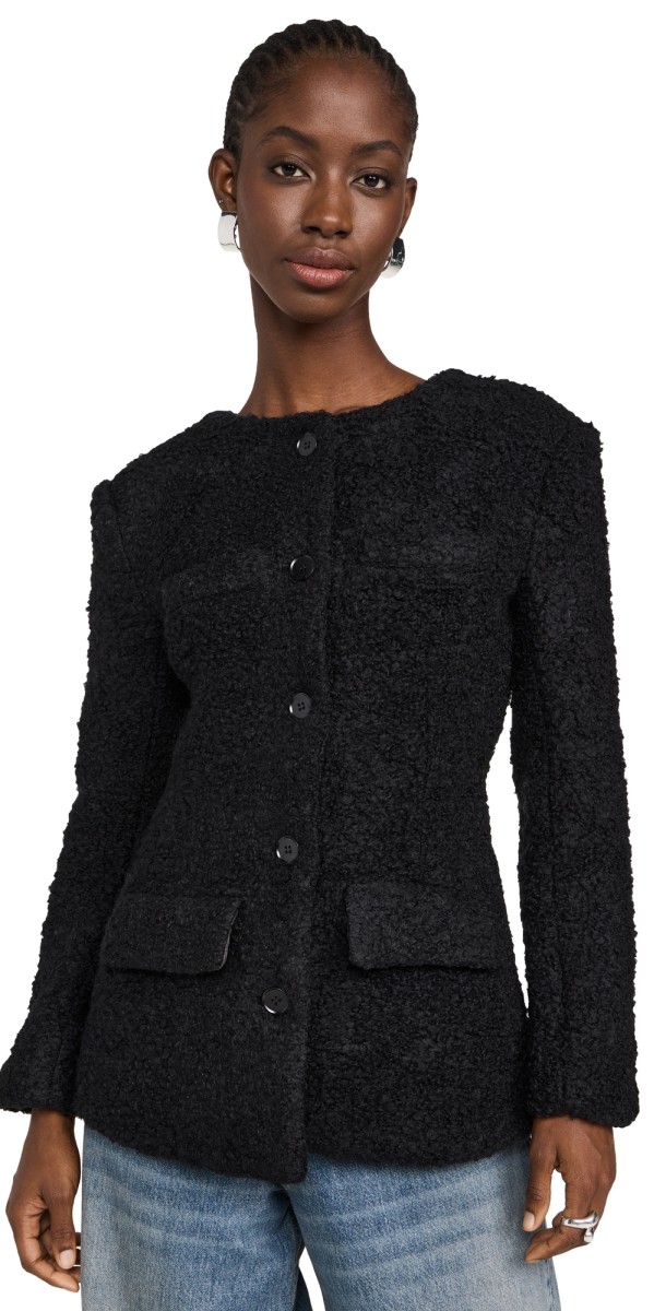 Line & Dot Angie Shearling Jacket Black