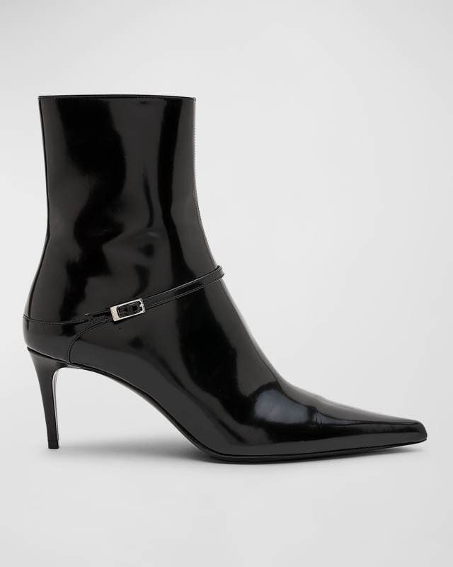 Vendome Patent Buckle Stiletto Booties