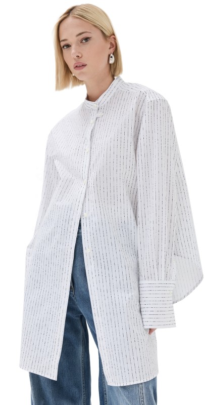 RECTO Neptripe Unbalanced Lengthhirt Off White