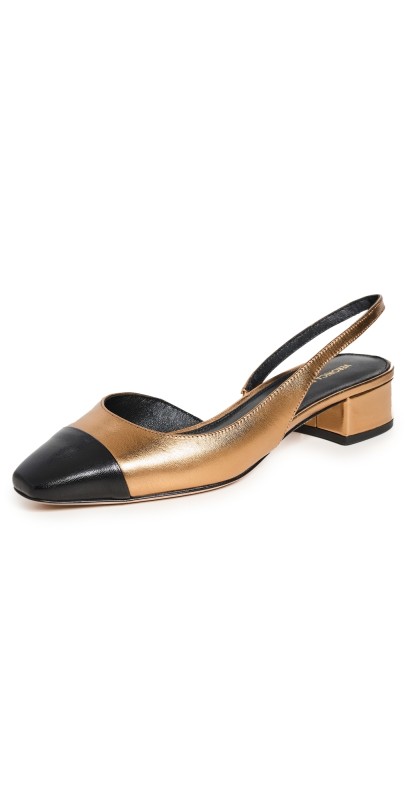 Veronica Beard Cecile Slingbacks Dark Gold/Black