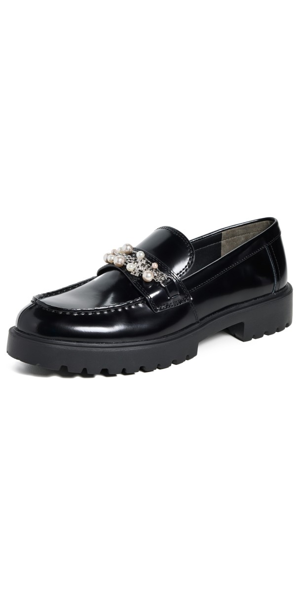 Tory Burch Classic Embellished Lug Loafers Perfect Black