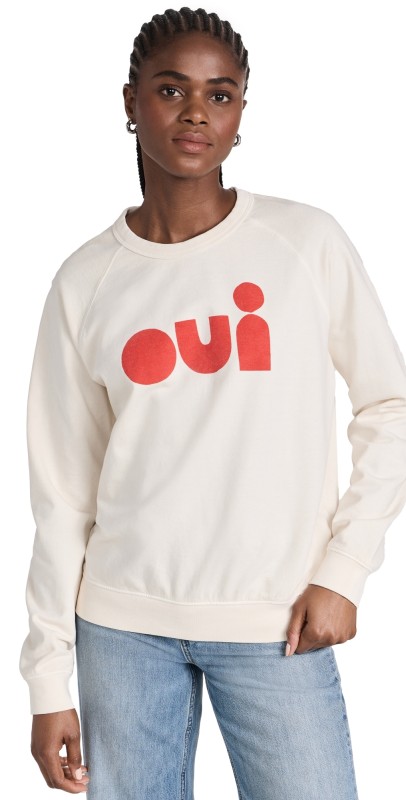 Clare V. Sweatshirt Cream w/ Poppy
