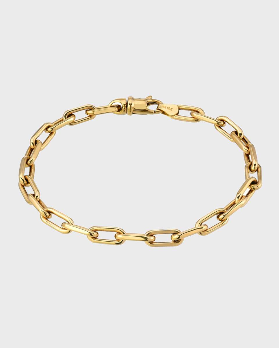 14K Large Open Link Bracelet, 7"L