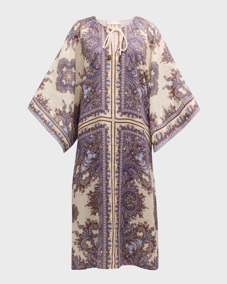 Ottie Paisley Kaftan Midi Dress