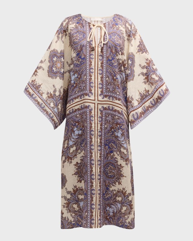 Ottie Paisley Kaftan Midi Dress