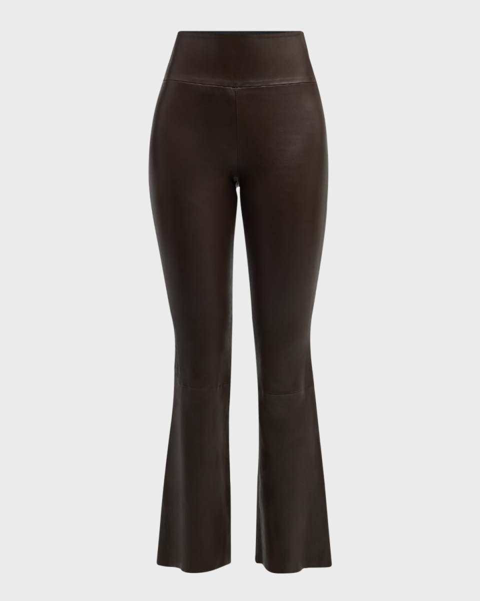 Ankle Flare Leather Leggings